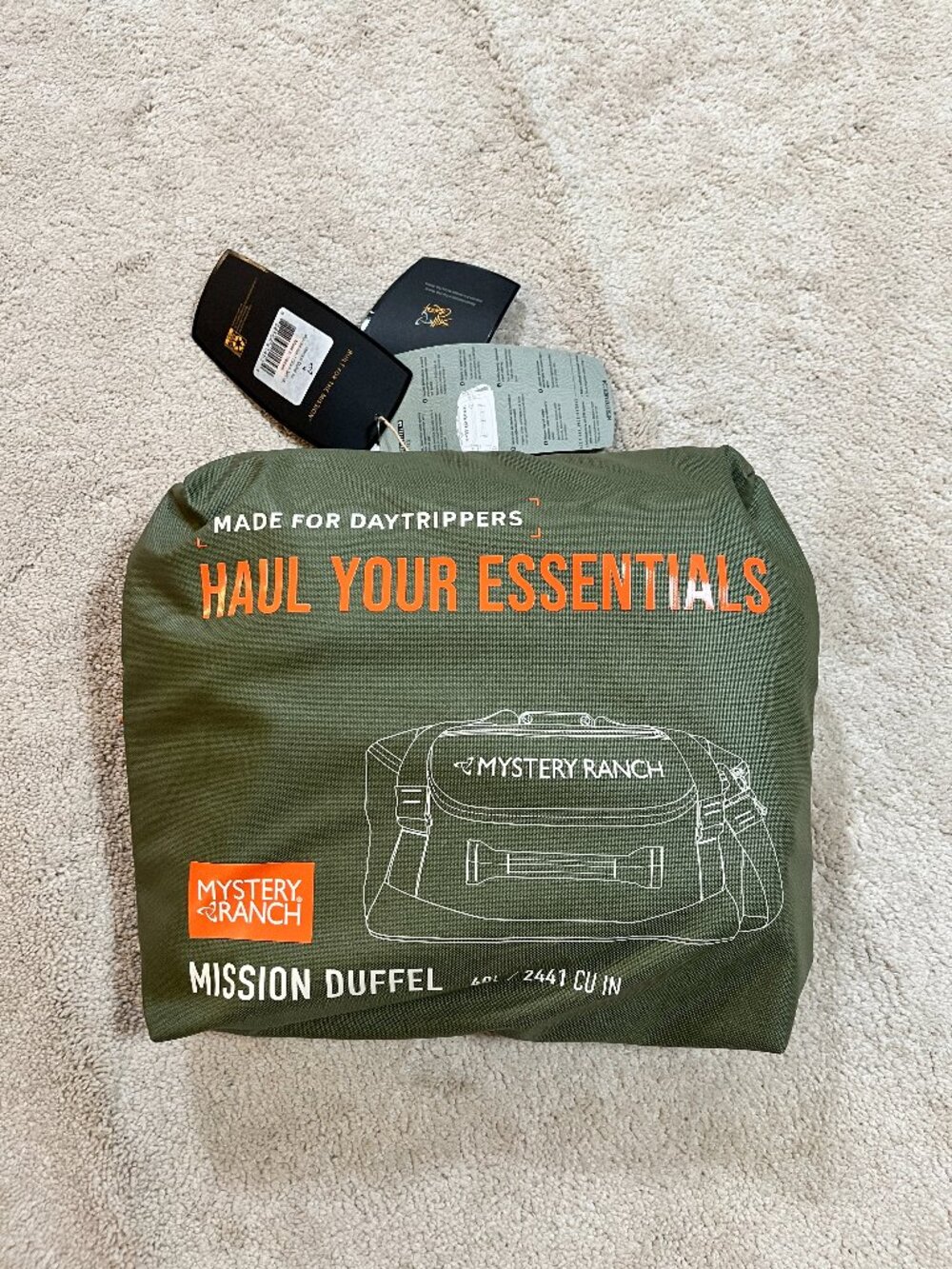 New Mystery Ranch Mission Duffel 40L Ponderosa Green Travel Bag Backpack